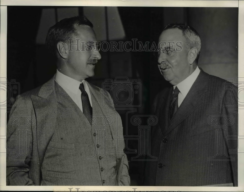 1933 Press Photo Winthrop Aldrich Chase Natl Bank Pres & Al H Wiggin ex pres
