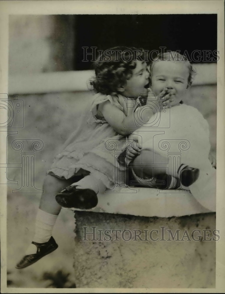 1929 Press Photo Little Louise And Glenn Partin Children Of Lieut. D.K. Partin