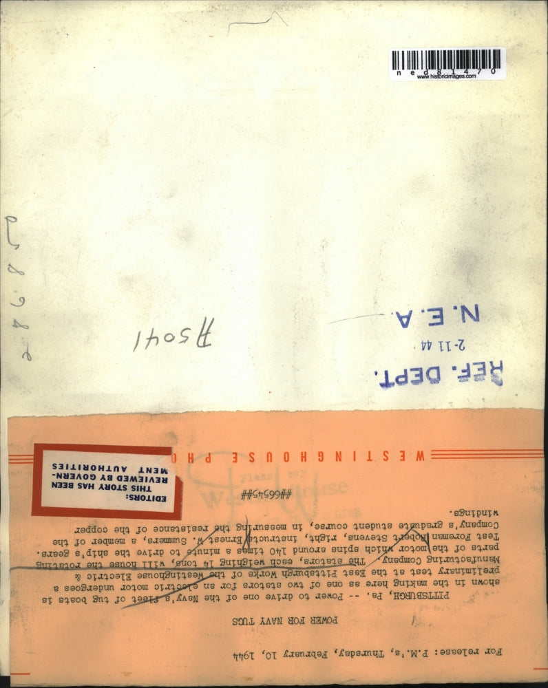 1944 Press Photo Electric motors under tests at the East Pittsburgh Works