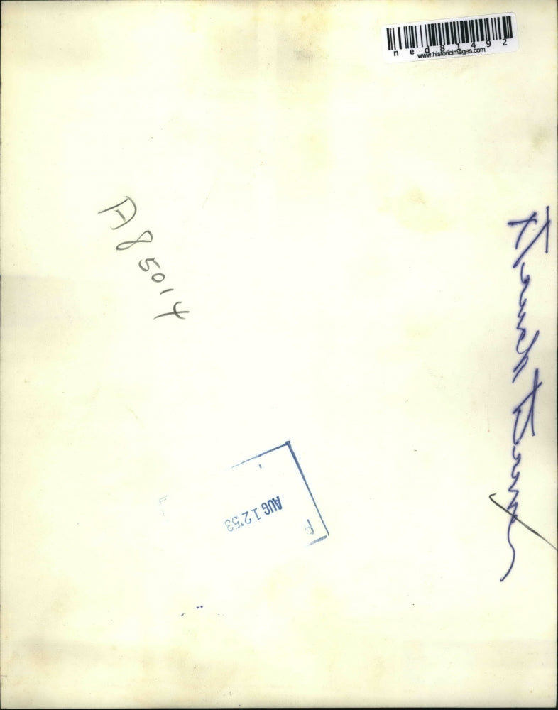 1953 Press Photo John K.Shepherd Truck Driver for Tower Lines Inc. shot in cab.