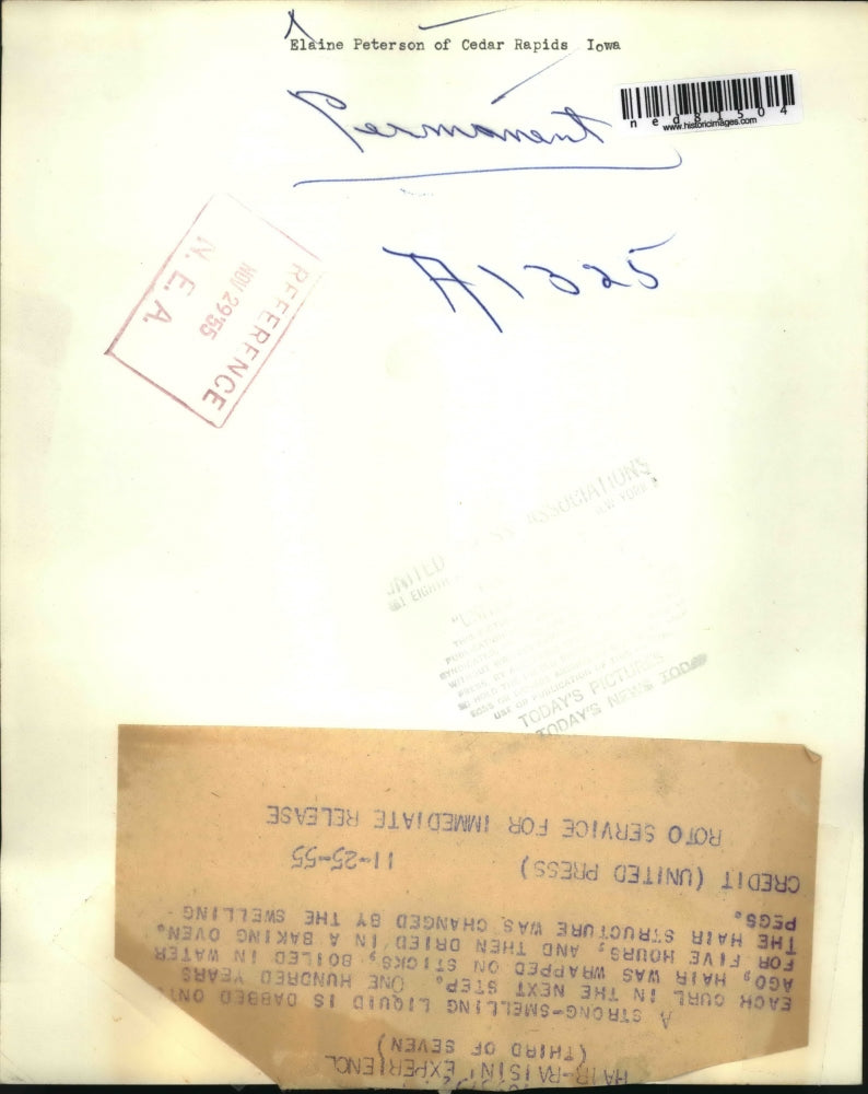 1955 Press Photo Women's perm hair style's