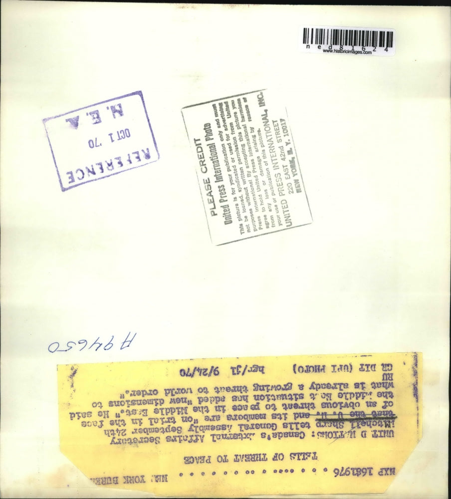 1970 Press Photo Canada's External Affairs Secretary Mitchell Sharp