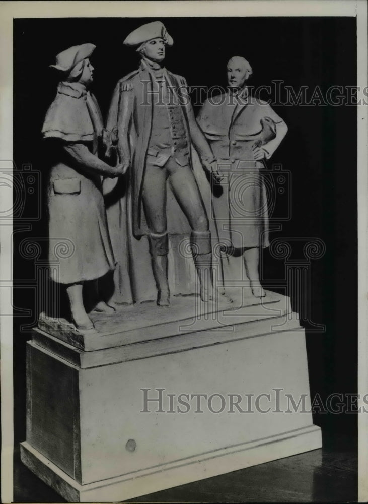 1937 Press Photo 18 Foot Model Of Statue To Be Made In Granite And Bronze