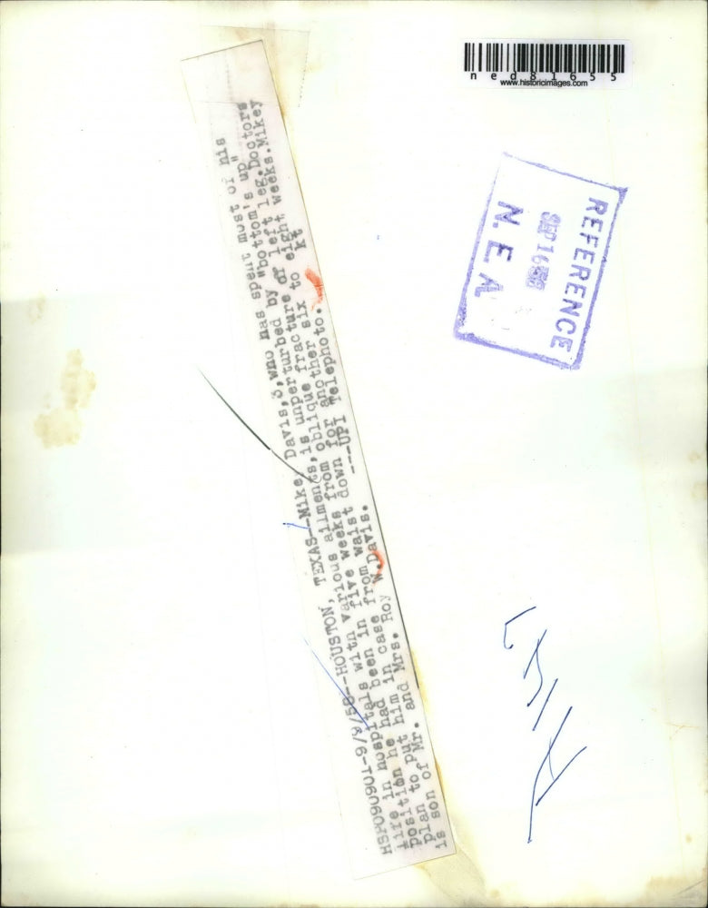 Load image into Gallery viewer, 1958 Press Photo Mike Davis spent most of his life in hospitals
