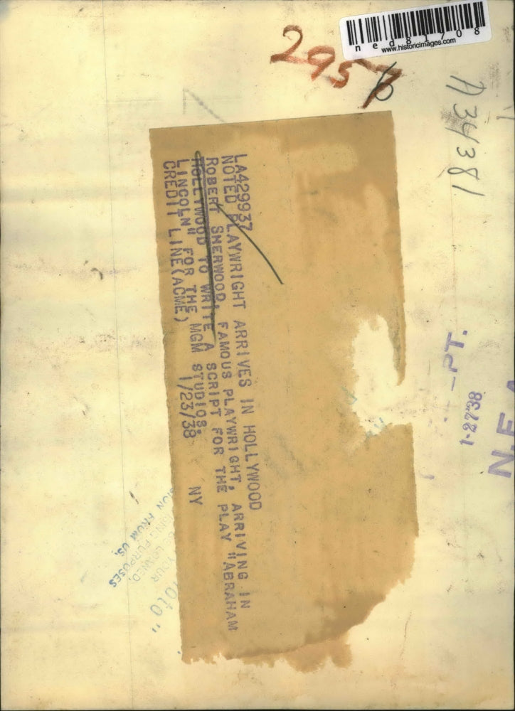 1938 Press Photo Robert Sherwood, famous playwright - ned81708