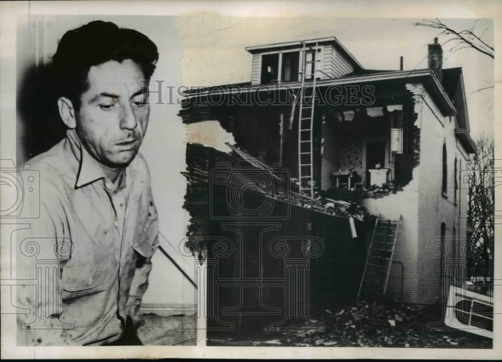 1949 Press Photo Raymond Schaub Was Arrested After Loosening A Gas Pipe