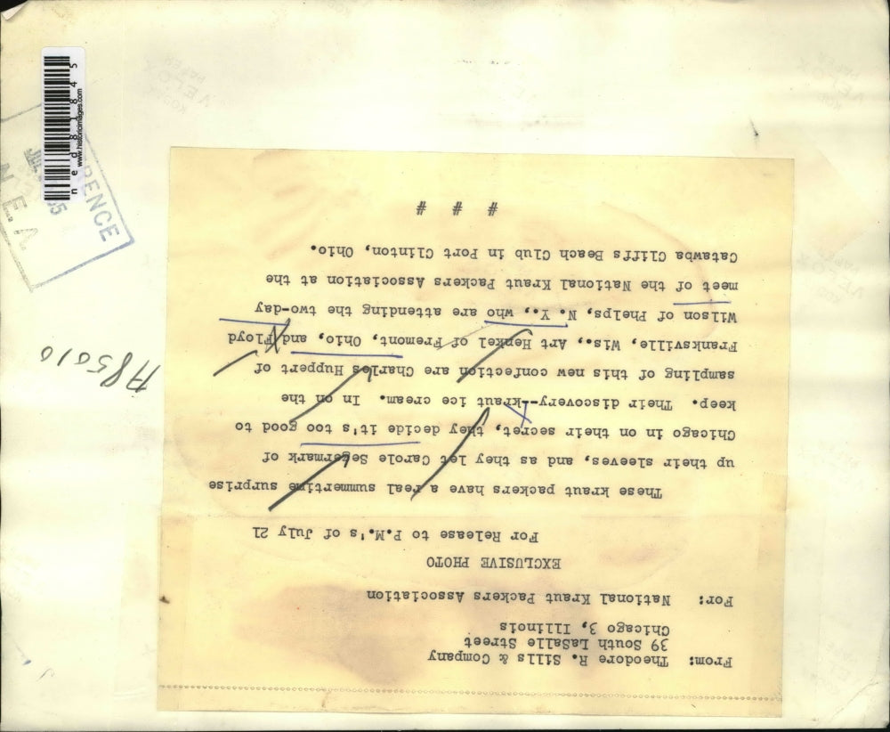 1955 Press Photo New Confection of the National Kraut Packers Association