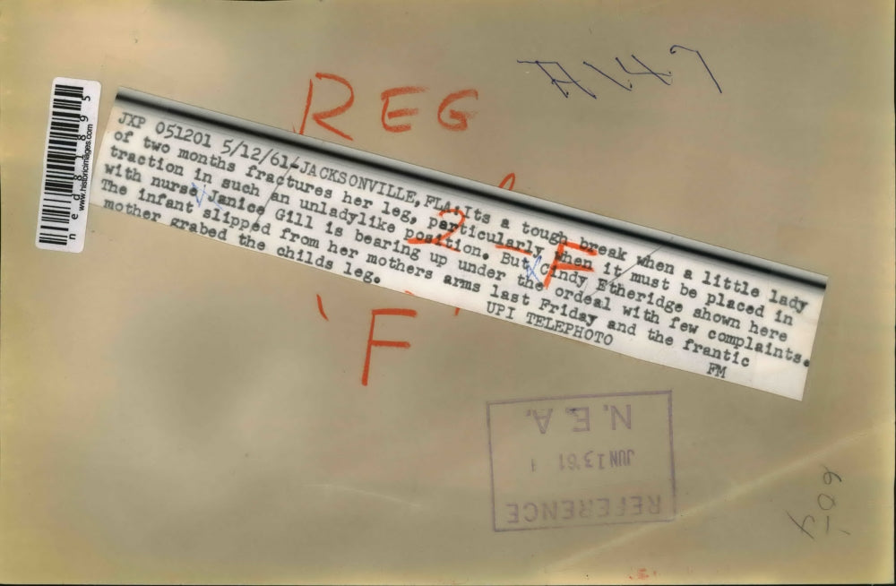 1961 Press Photo Baby Cindy Etheridge w/ nurse Janice Gill