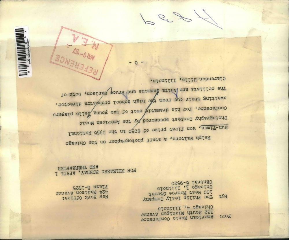 1957 Press Photo Ralph Walters Won the 1956 National Photography Contest