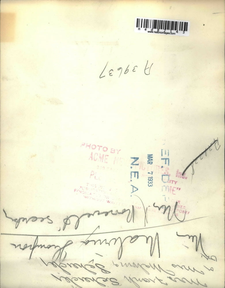 1933 Press Photo Mrs. Malirua Thompson, secretary of Mr. Roosevelt