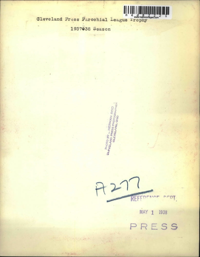 1938 Press Photo Cleveland Press Parochial League trophy