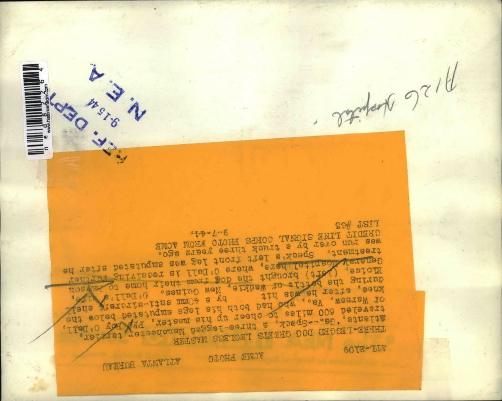 1944 Press Photo Pfc. Roy O'Dell and wife, Eloise with their dog Speck