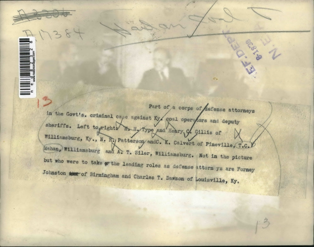 1938 Press Photo HH Type, HC Gillis, NR Patterson, CK Clavert, RC Mahan, A Siler