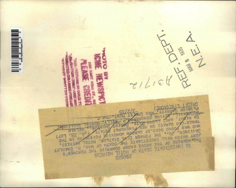 1935 Press Photo Coroner's jury members to investigate Mrs H Bradley death