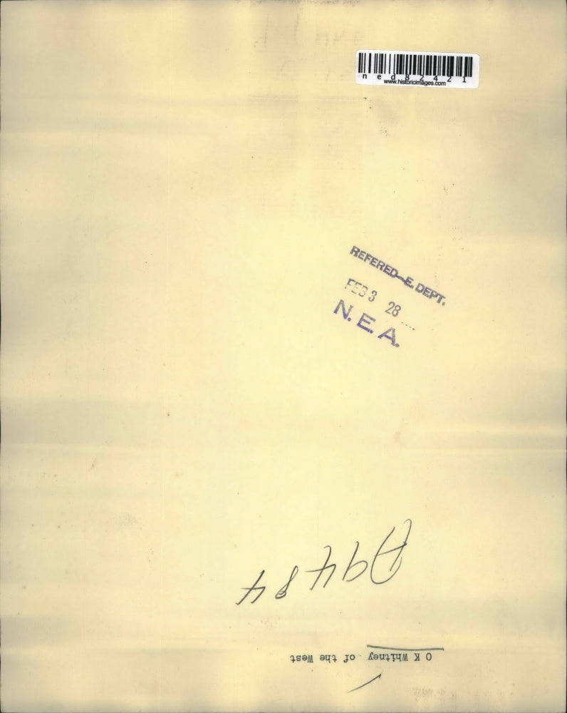 1928 Press Photo O K Whitney of the West