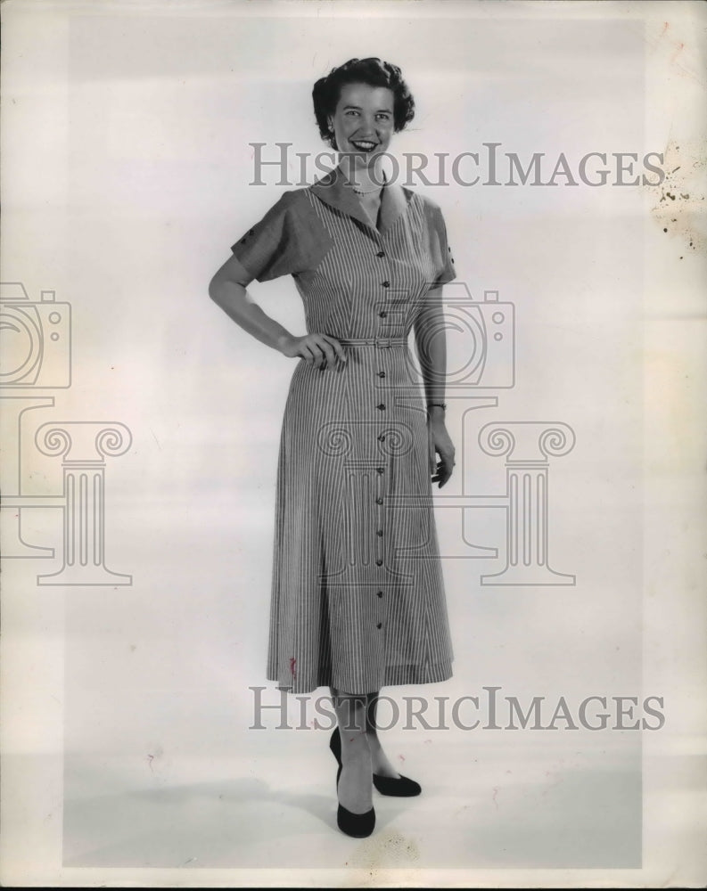 1956 Press Photo Cotton dress ready to wear in patterns