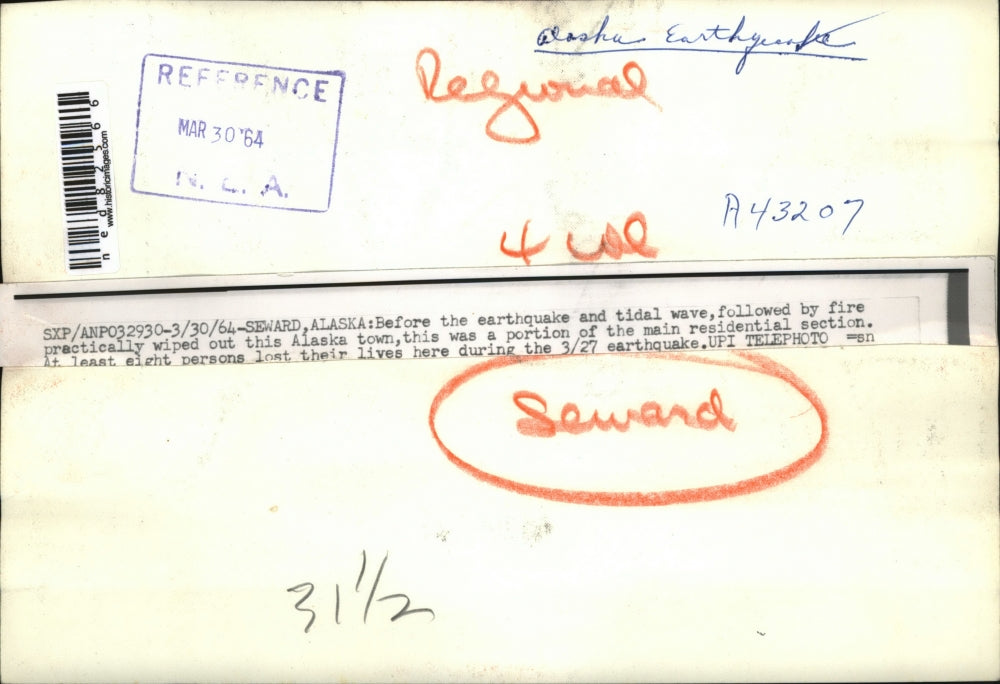 1964 Press Photo Disaster wipe out Alaska town