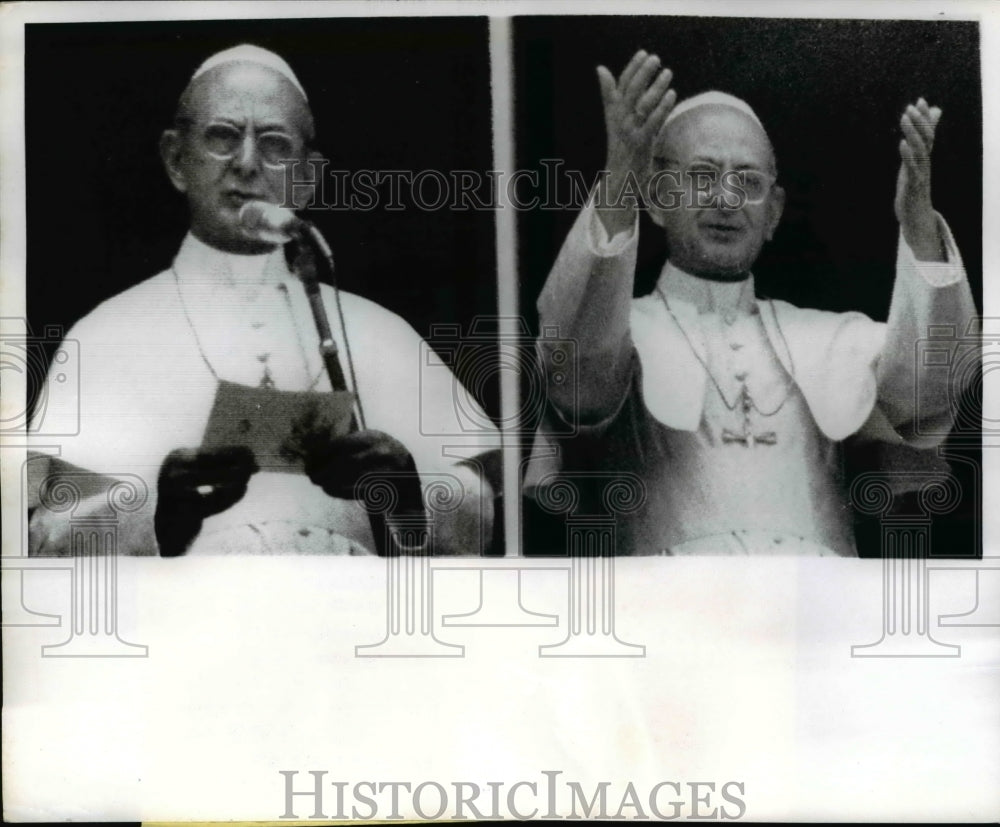 1970 Press Photo Pope Paul VI reads a special prayer and blessed crowd