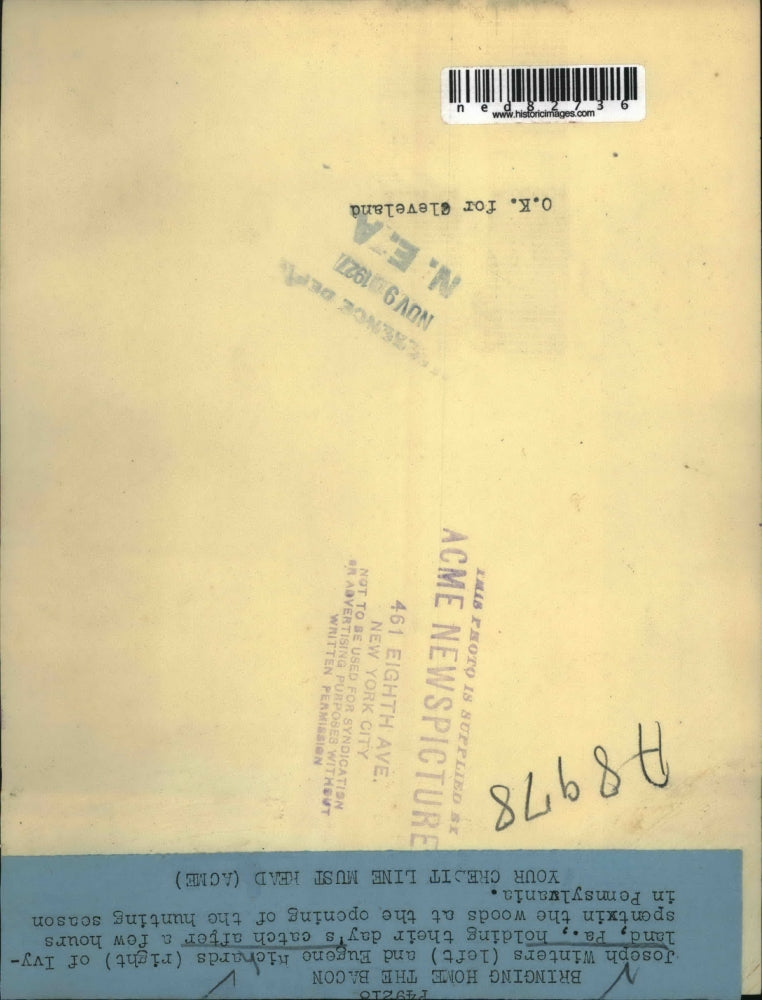 1927 Press Photo Joseph Winters & Eugene Richards on day's catch