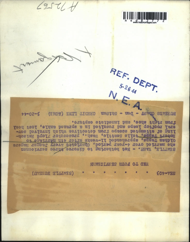 1944 Press Photo Charlotte Avery Jaeger Rogers Oldhan Tapps Arrest F Reischling