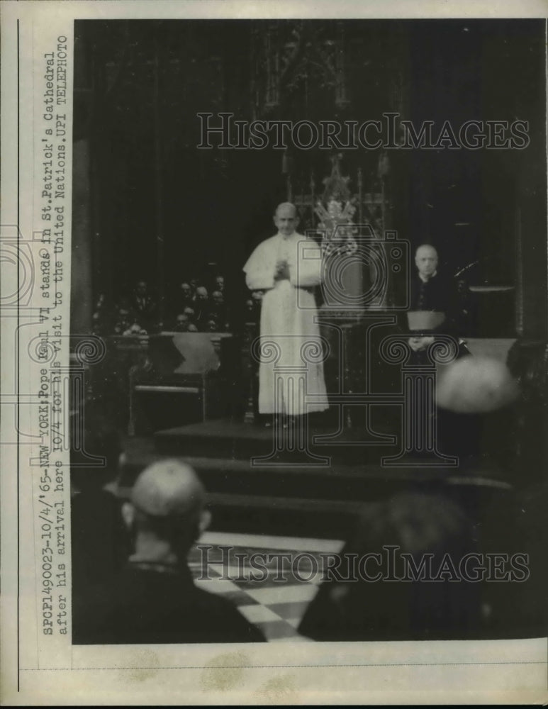 1965 Press Photo Pope Paul Vi in St. Patrick's Cathedral