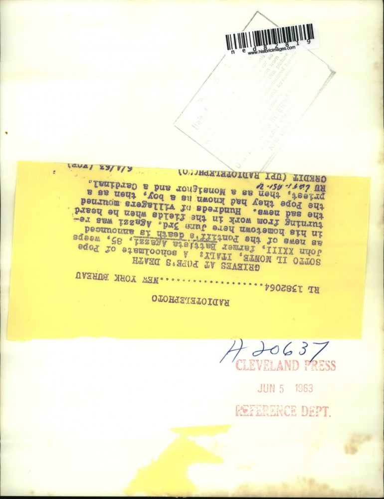 1963 Press Photo Sotto Il Monte Italy a schoolmate of Pope John XXIII, farmer