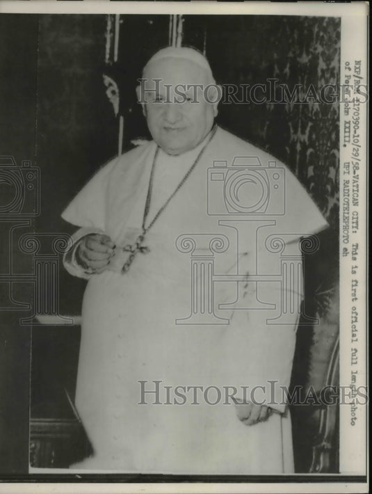 1958 Press Photo Vatican City Italy Pope John XXIII