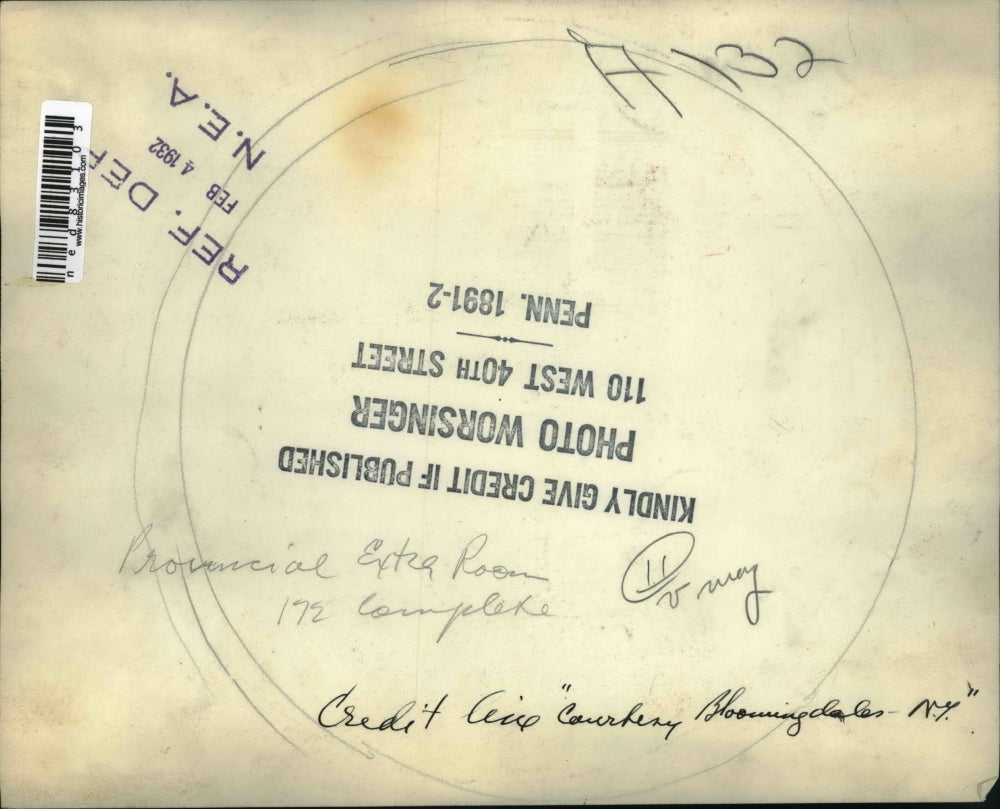 1932 Press Photo Provincial Decorated & Furnished Extra Room