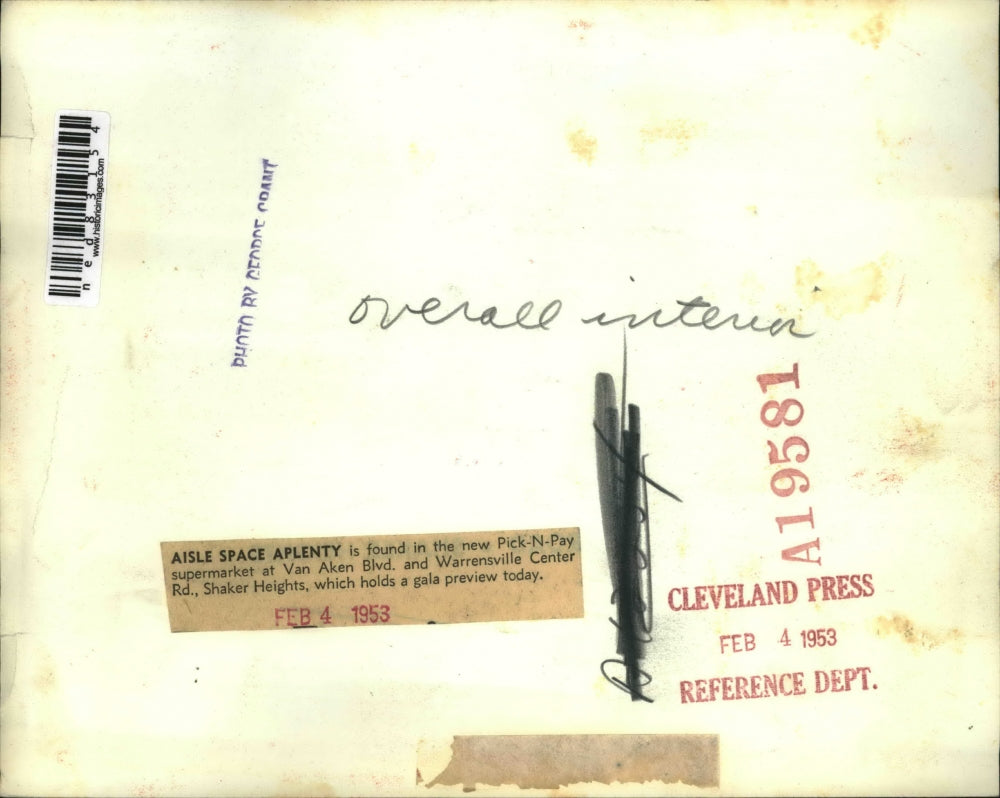 1953 Press Photo Pick N Pay Supermarket Van Aken Warrensville Center