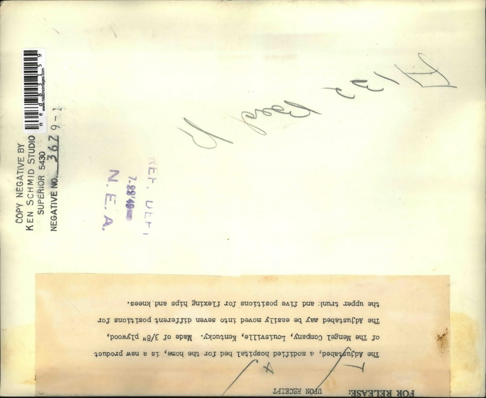 1949 Press Photo The Adjustibed, a modified hospital bed for the home