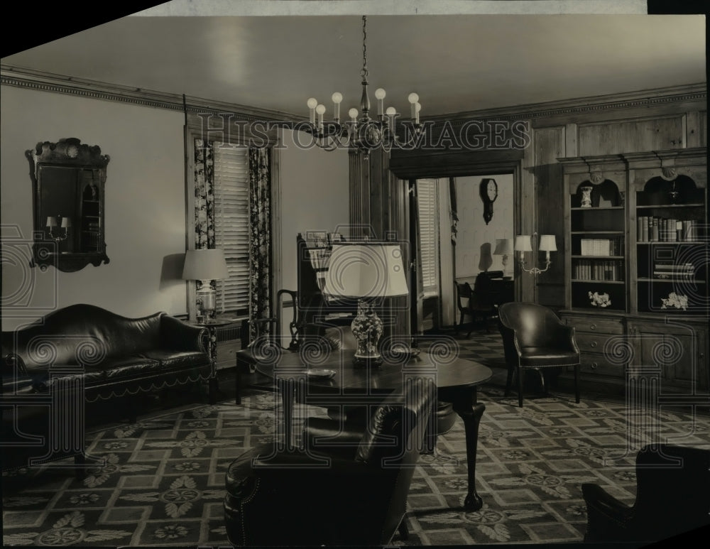 1936 Press Photo Union College Student Lodge Decor & Furniture