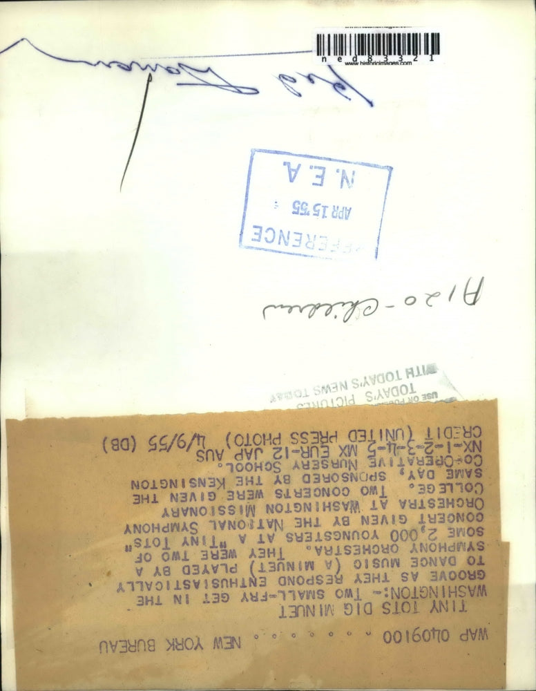 1955 Press Photo Tiny Tots concert in Washington Missionary College