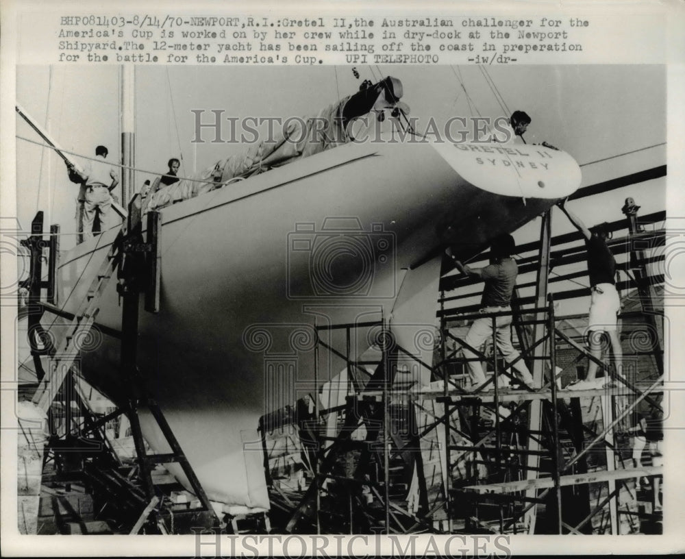 1970 Press Photo The Australian challenger for the America's Cup, Gretel II
