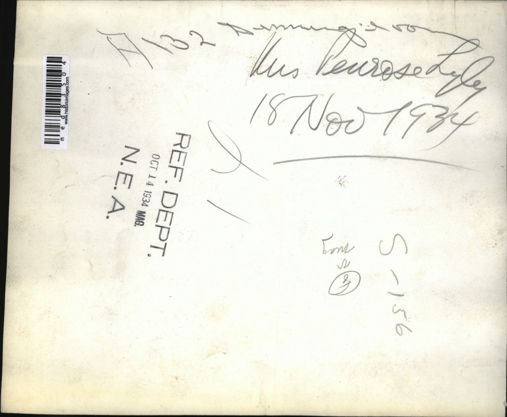 1934 Press Photo Linen Place Mat by Mrs.Penrose Lyly