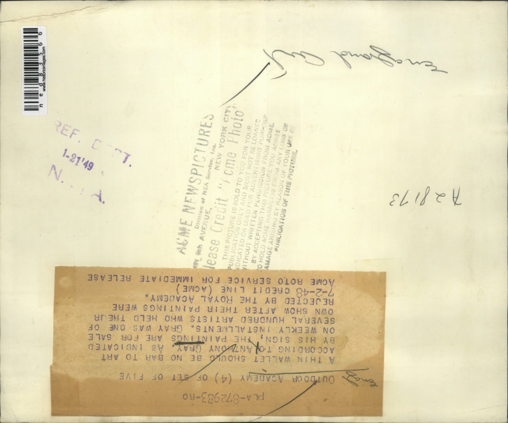 1949 Press Photo Anthony Gray, an artist who held her own show - ned83566