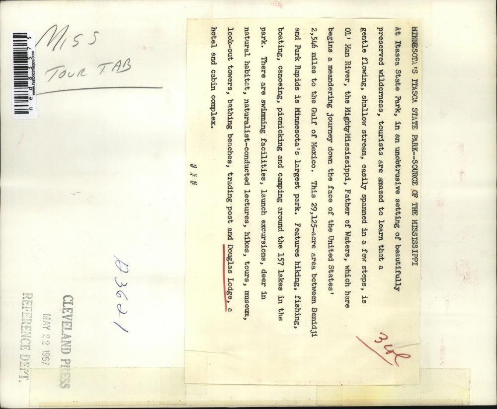 1967 Press Photo The tourists at the Itasca State Park