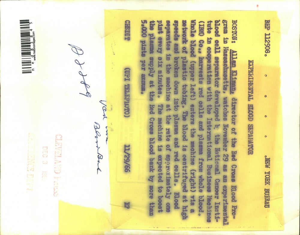 1966 Press Photo Allan Kliman, director of the Red Cross Blood Program