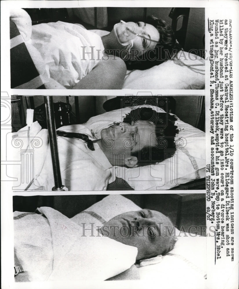 1968 Press Photo Victims of courtroom shooting incident at Central Hospital