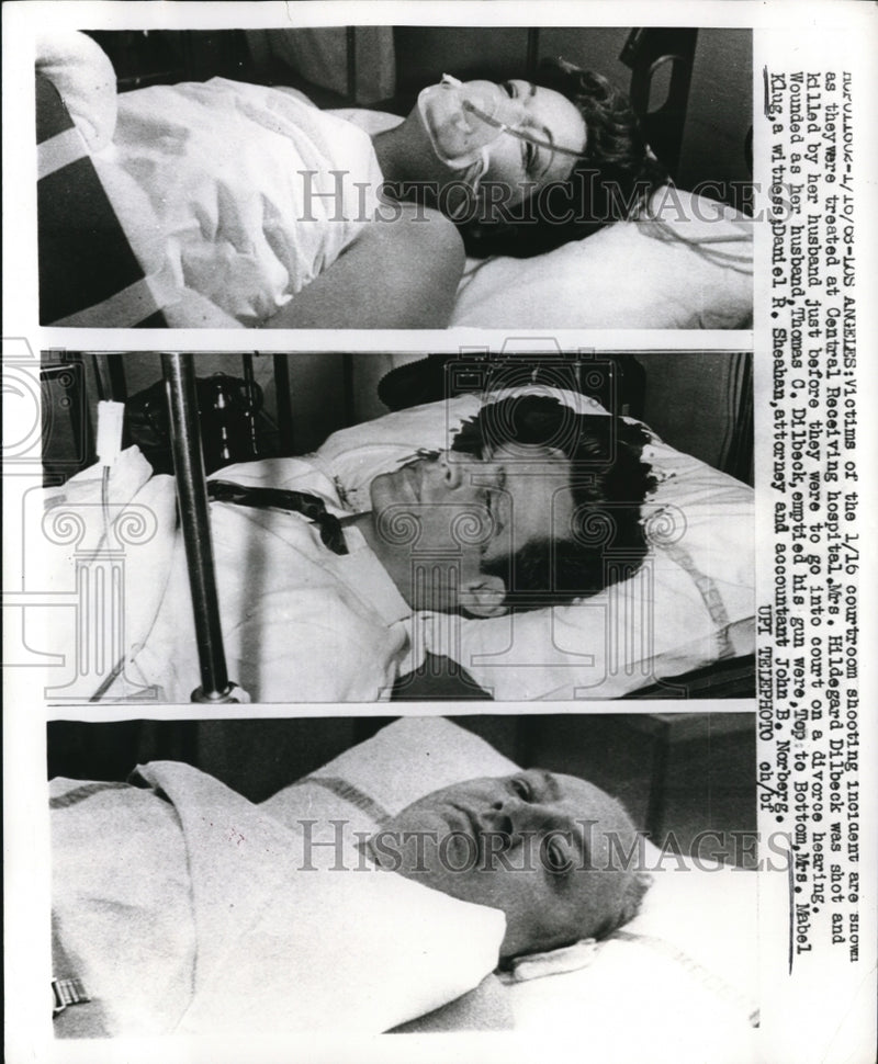 Load image into Gallery viewer, 1968 Press Photo Victims of courtroom shooting incident at Central Hospital
