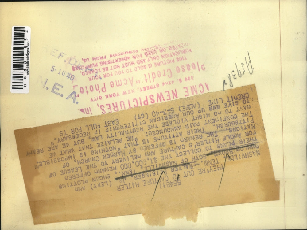 1940 Press Photo Plotting Plans for Hitler's Capture