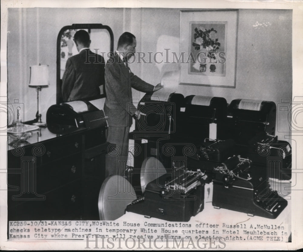 1948 Press Photo Russel McNullen of White House communications