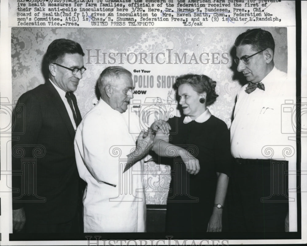 1957 Press Photo To dramatize the concern of the American Farm Bureau for