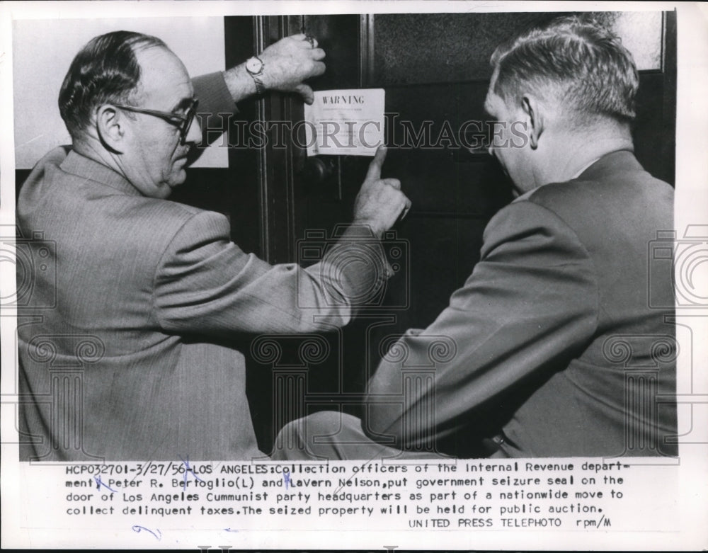 1956 Press Photo Collection officers of the Internal Revenue department, Peter- Historic Images