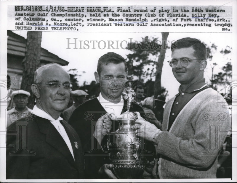 Load image into Gallery viewer, 1958 Press Photo Billy Key, Mason Randolph and Harold Moore at Delray Beach

