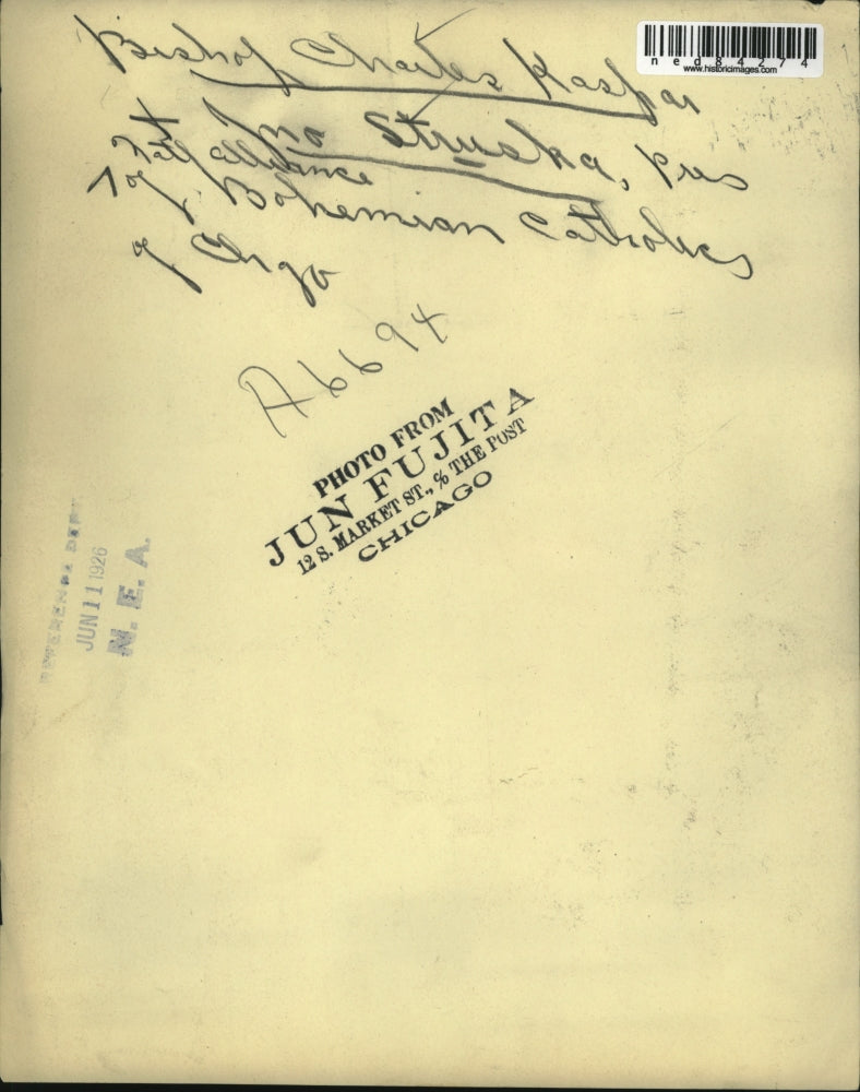 1926 Press Photo Bishop Charles Kasfar and J Struska Pres of National Alliance