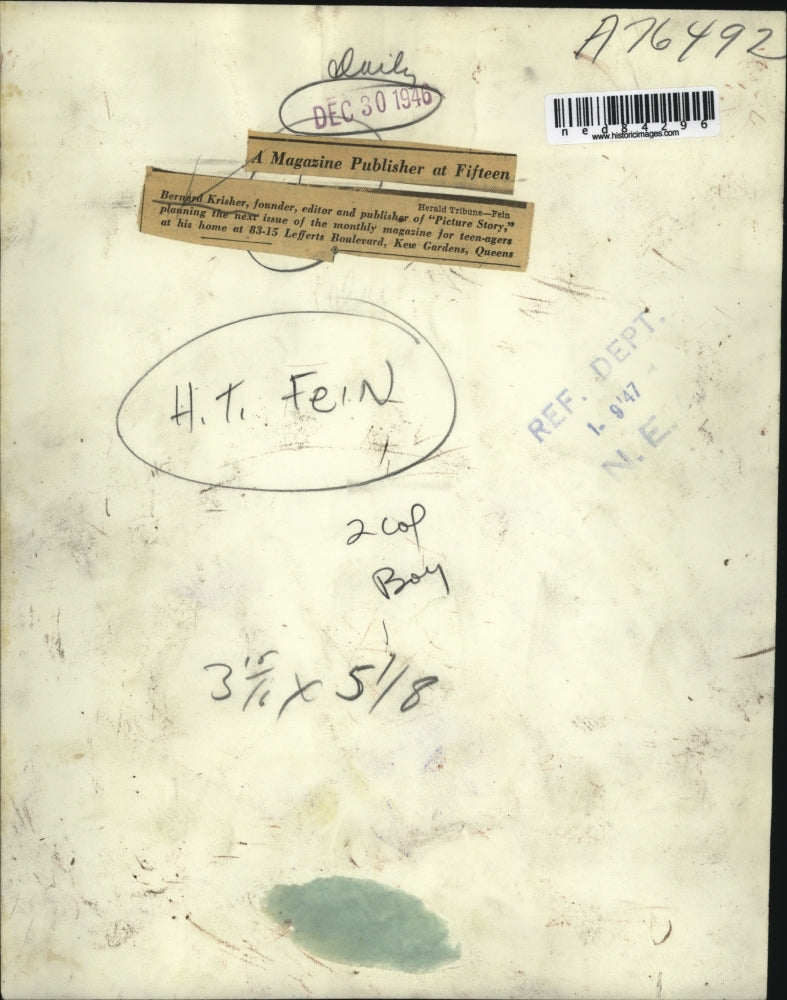 1946 Press Photo Bernard Krisher, a magazine publisher at fifteen years old