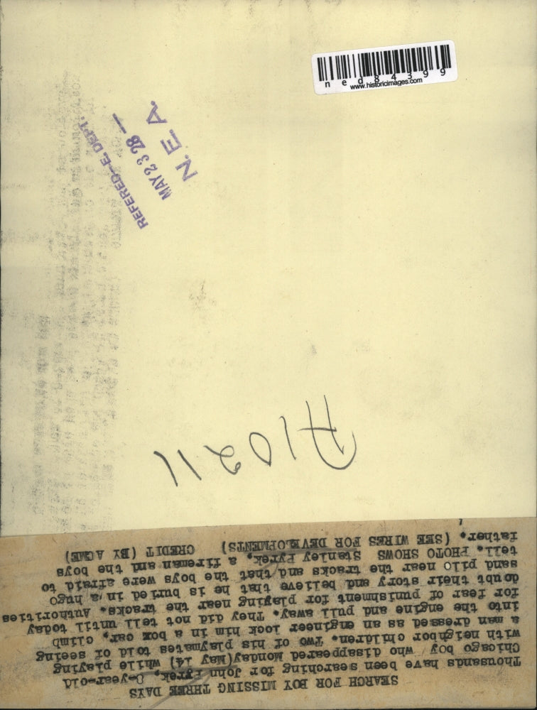 1928 Press Photo Stanley Fyrek Chicago dad of missing boy