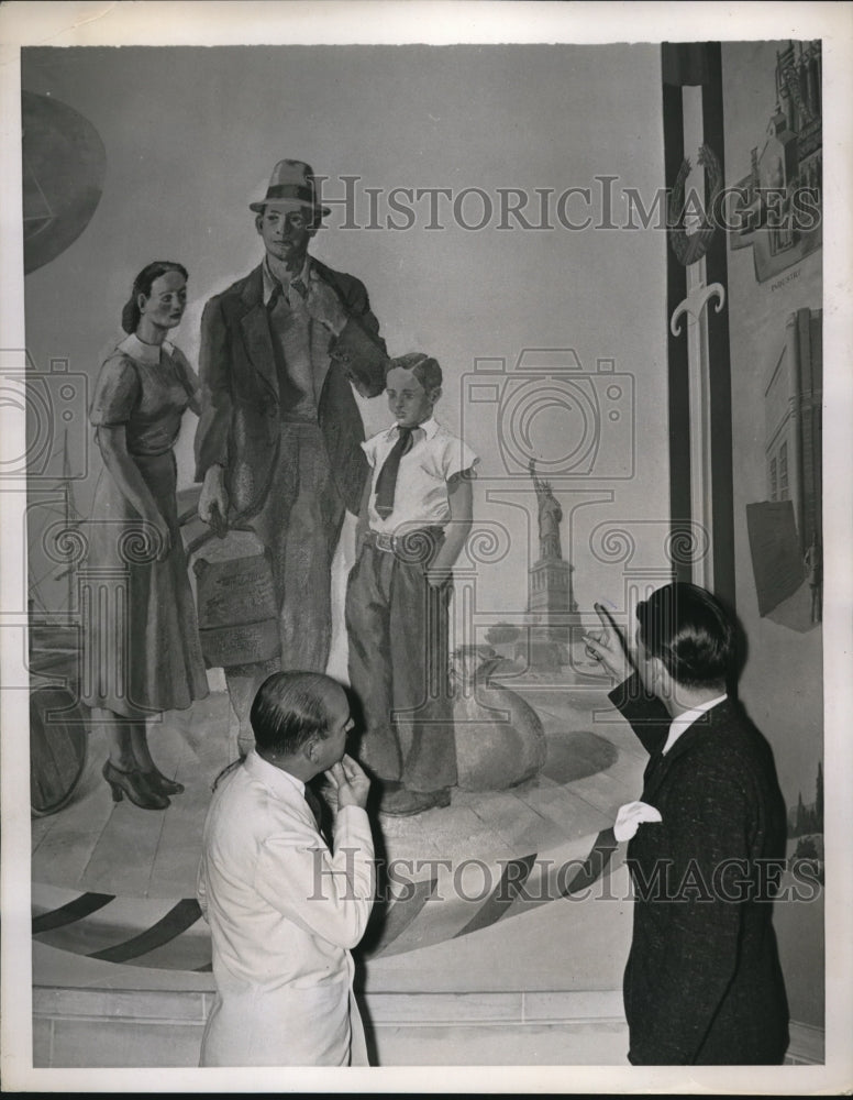 1937 Press Photo Murals completed at Dept. of Justice Bldg. in Washington D.C.