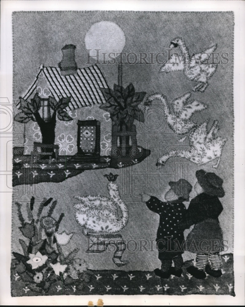 1954 Press Photo Dagmar Starckel childrens art works