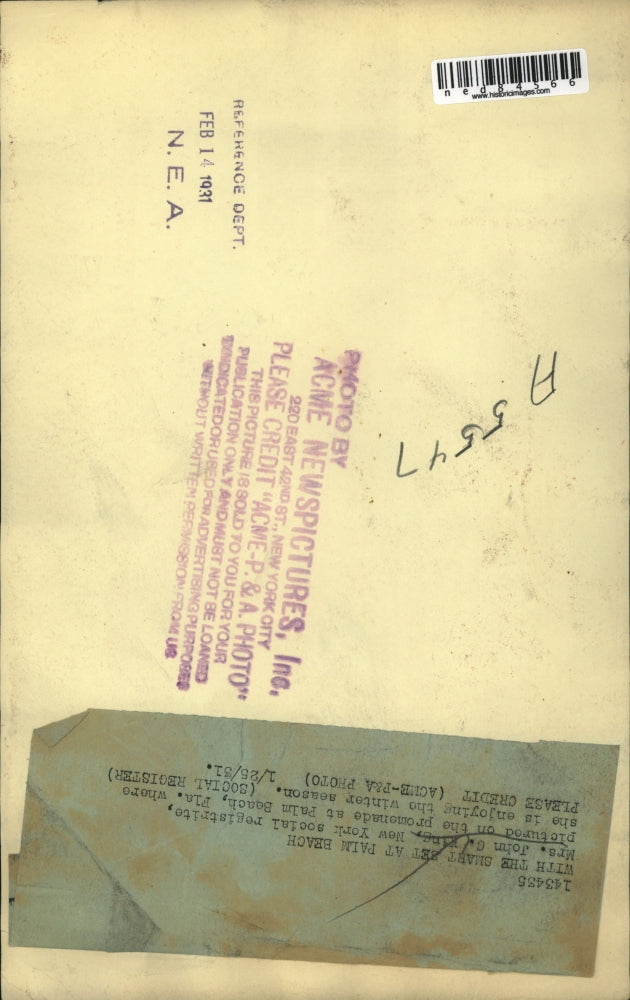 1931 Press Photo Mrs.John C.King of N.Y. at Palm Beach Florida.